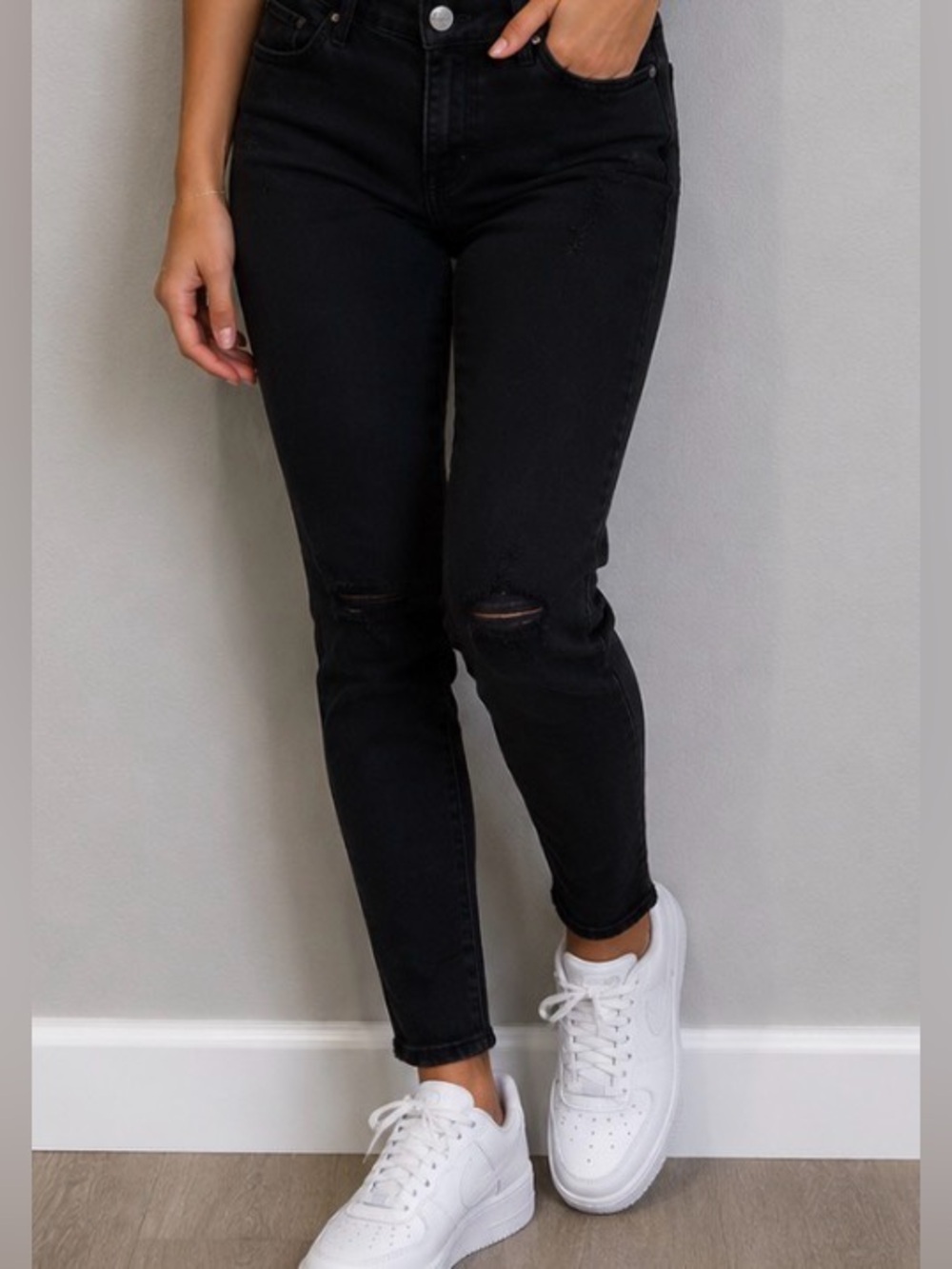 American Eagle Jeans AEO Twill Jegging Black Skinny Vintage Distressed